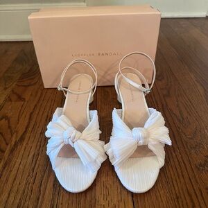 Loeffler Randall White Bow Sandals